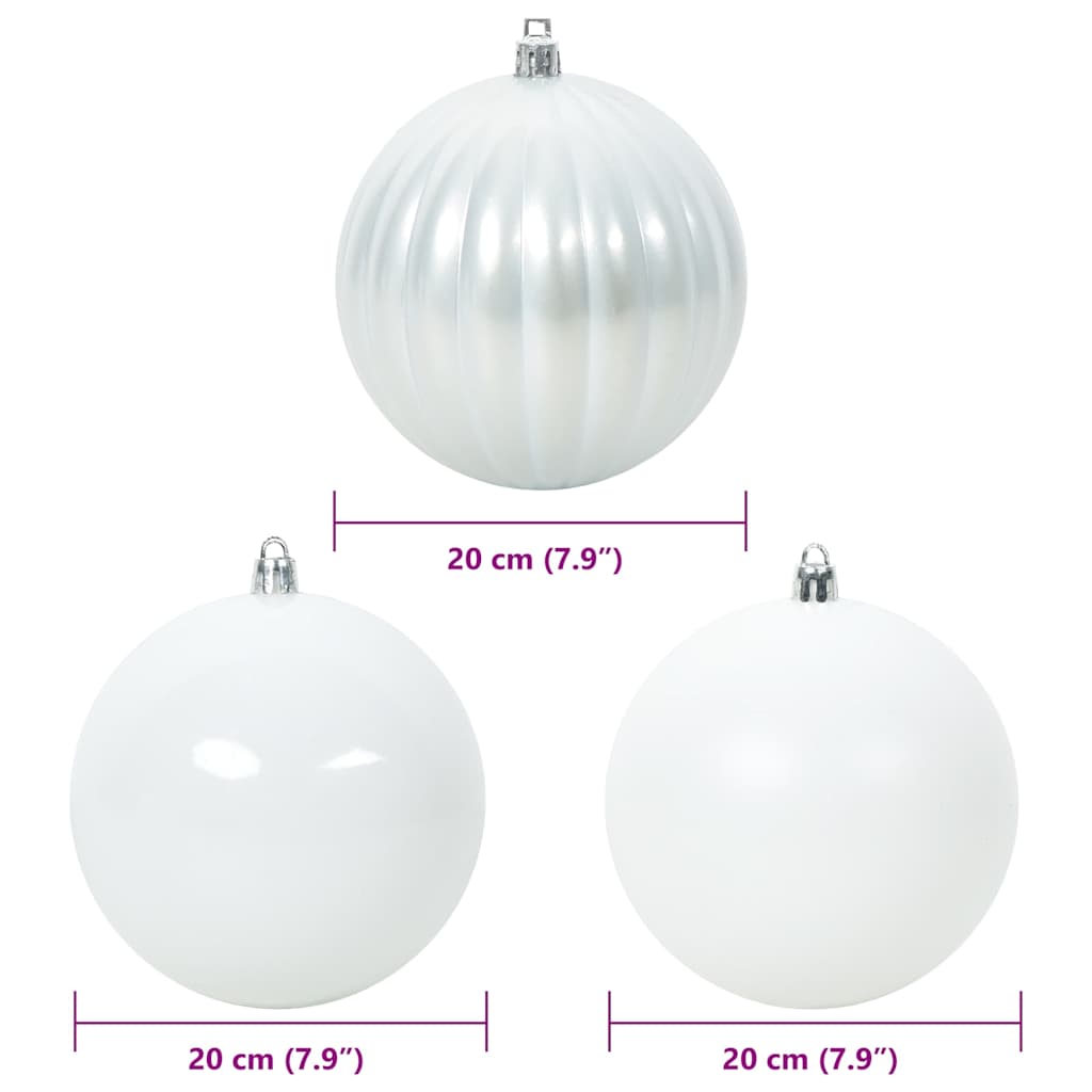 Julepynt Set XXL 4 stk. Hvid Ø 20 cm Plastik