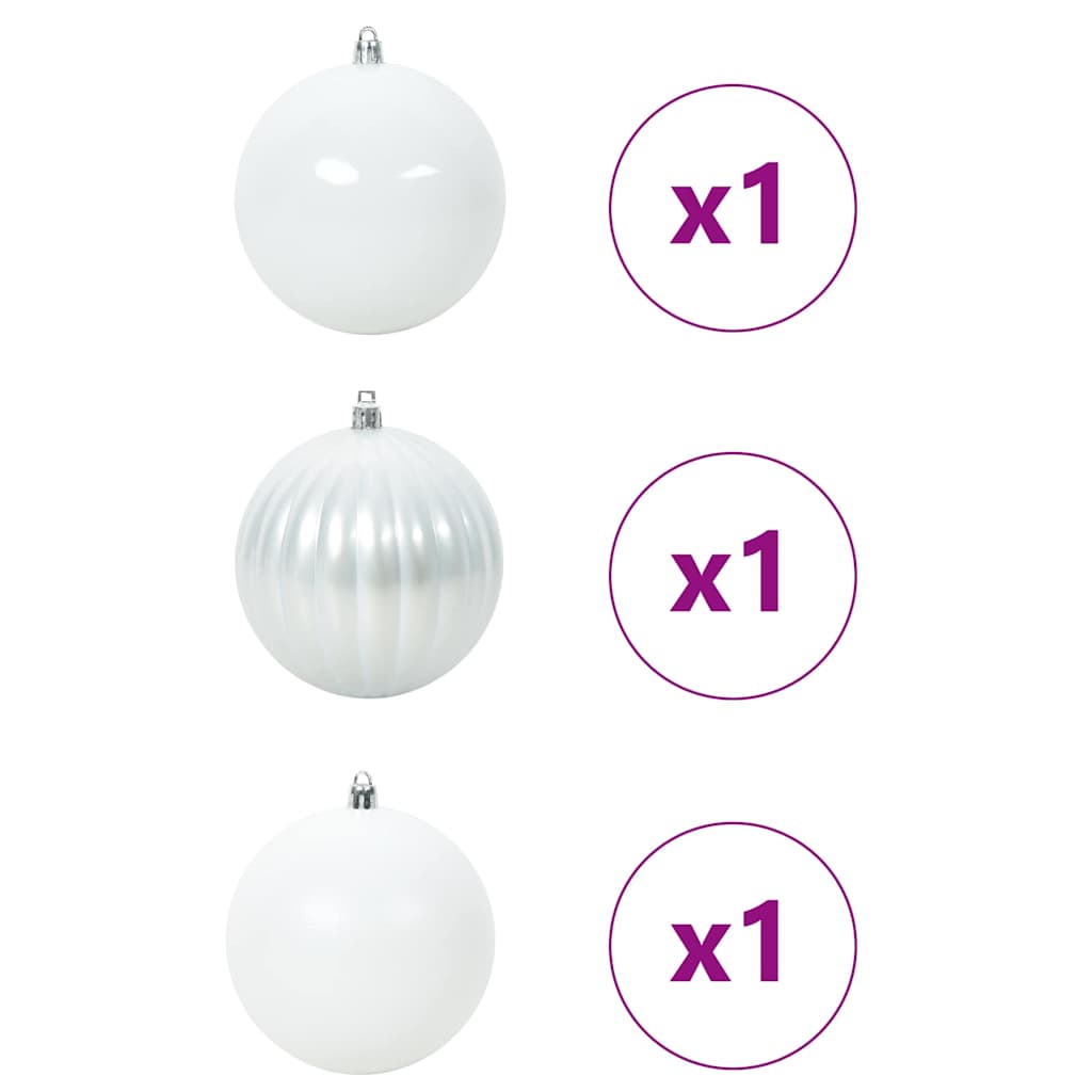 Julepynt Set XXL 3 stk. Hvid Ø 25 cm Plastik