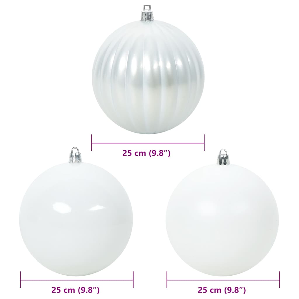 Julepynt Set XXL 3 stk. Hvid Ø 25 cm Plastik