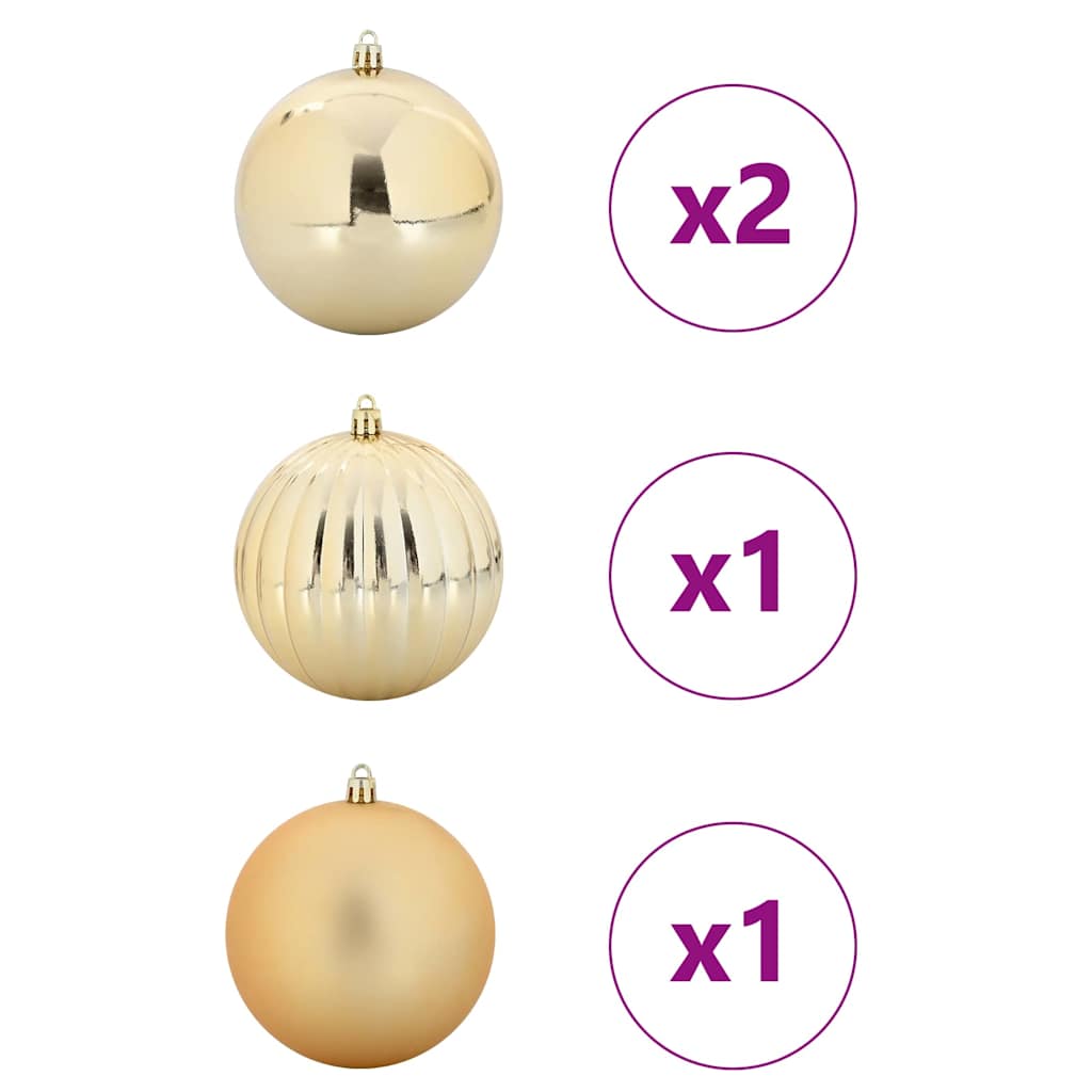 Julepynt Set XXL 4 stk. Guld Ø 20 cm Plastik