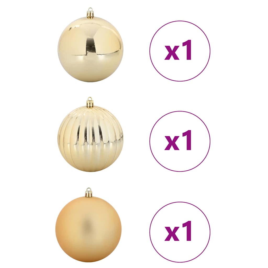 Julepynt Set XXL 3 stk. Guld Ø 25 cm Plastik