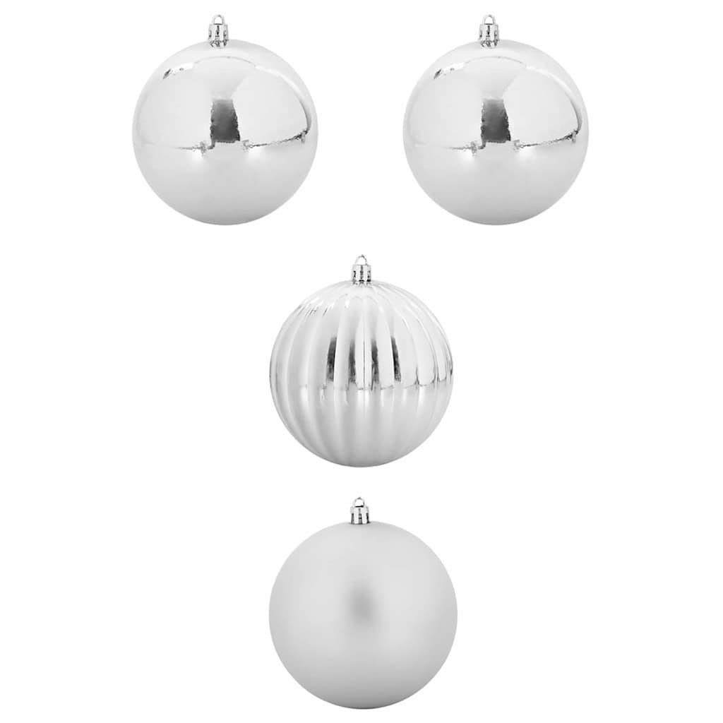 Julepynt Set XXL 4 stk. Sølv Ø 20 cm Plastik