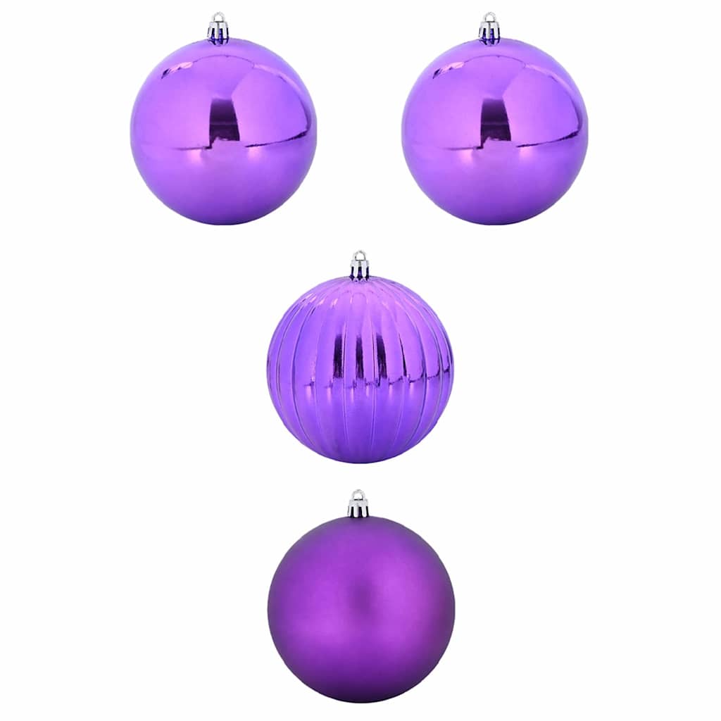 Julepynt Set XXL 4 stk. Lilla Ø 20 cm Plastik