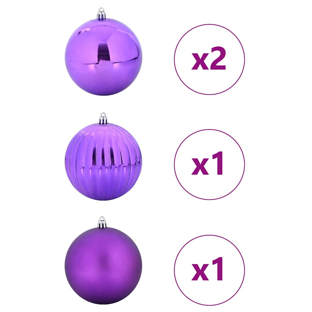 Julepynt Set XXL 4 stk. Lilla Ø 20 cm Plastik