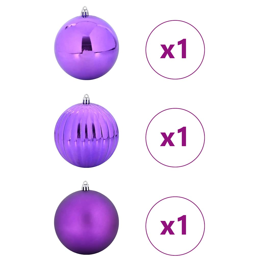 Julepynt Set XXL 3 stk. Lilla Ø 25 cm Plastik