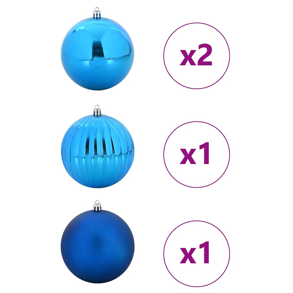 Julepynt Set XXL 4 stk. Blå Ø 20 cm Plastik