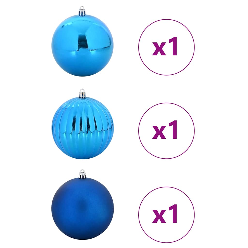 Julepynt Set XXL 3 stk. Blå Ø 25 cm Plastik