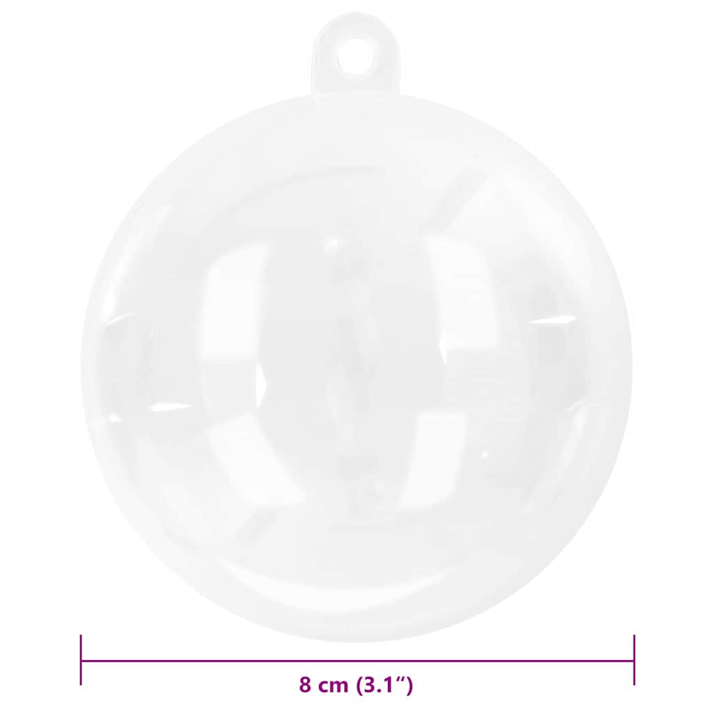 Jule Kuglesæt 25 stk. Transparent Ø 8 cm Plastik