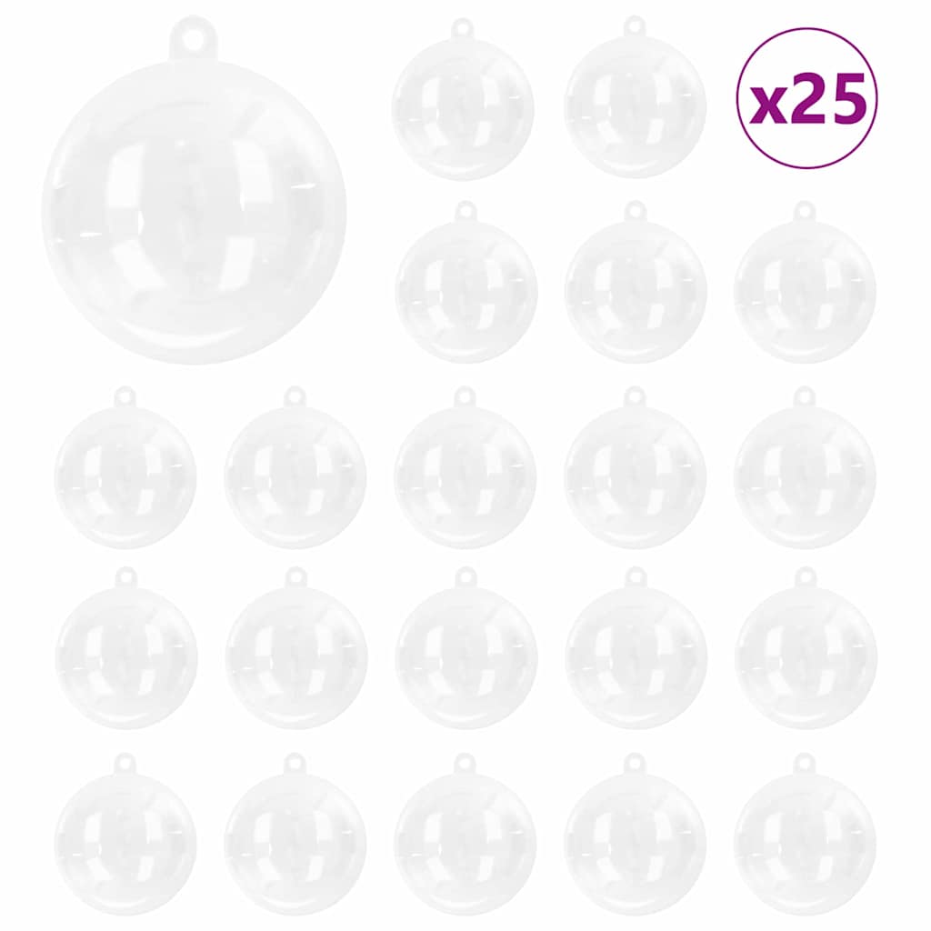 Jule Kuglesæt 25 stk. Transparent Ø 10 cm Plastik