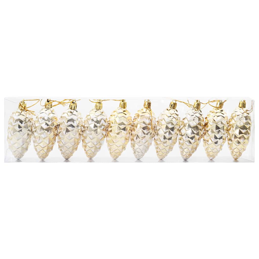 Julefyrrekoglebold 40 stk. Guld 4 x 9 cm Plastik