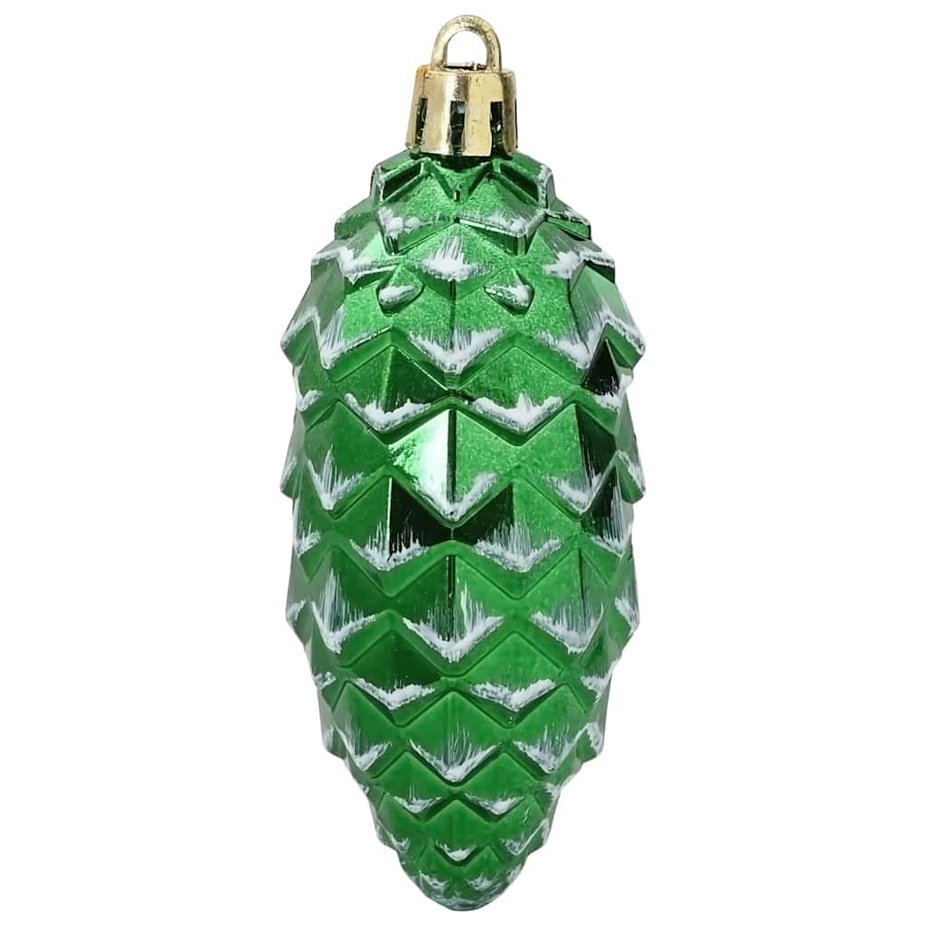 Julefyrrekoglebold 40 stk. Grøn 4 x 9 cm Plastik