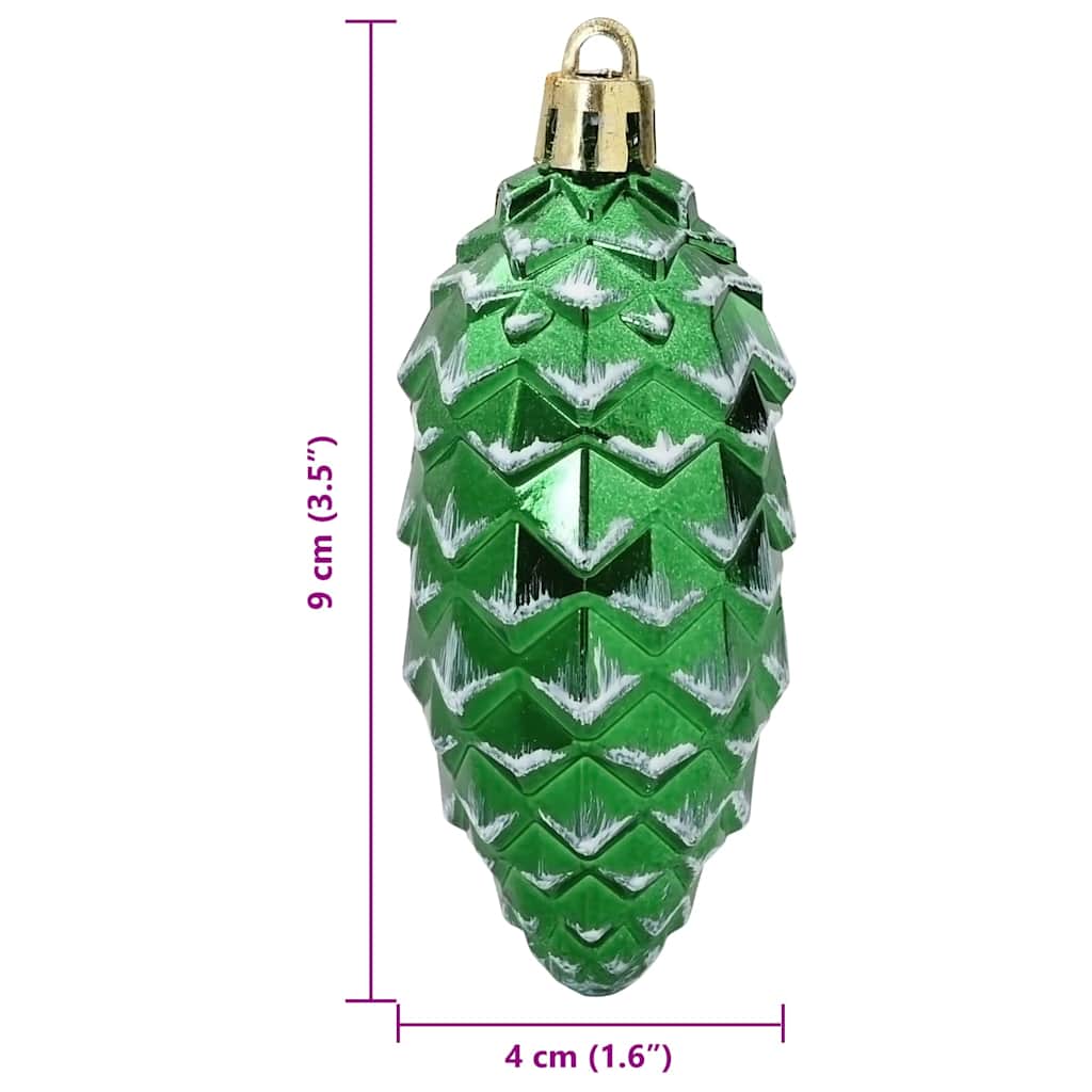 Julefyrrekoglebold 40 stk. Grøn 4 x 9 cm Plastik