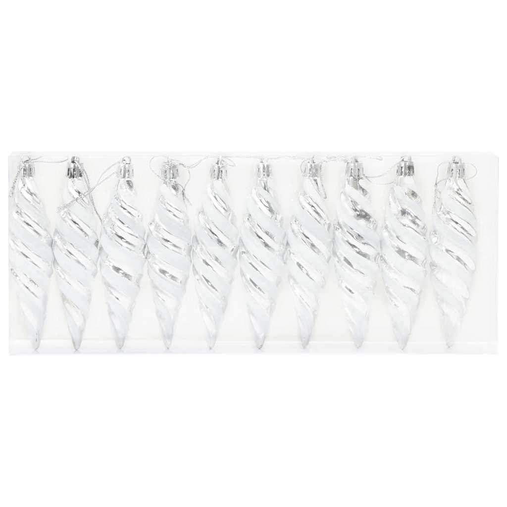 Jule Spiral Formet Kugle 40 stk. Sølv 3 x 11 cm Plastik