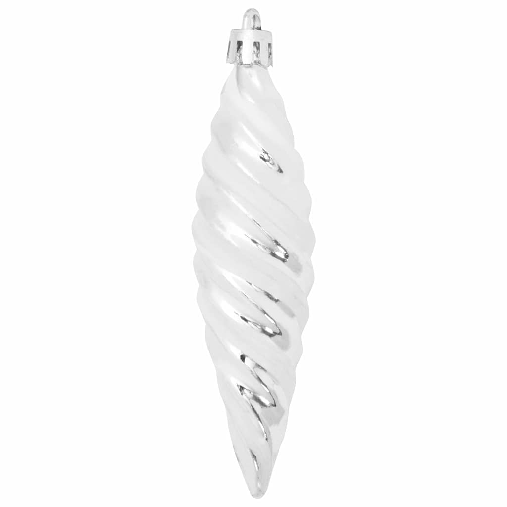 Jule Spiral Formet Kugle 40 stk. Sølv 3 x 11 cm Plastik
