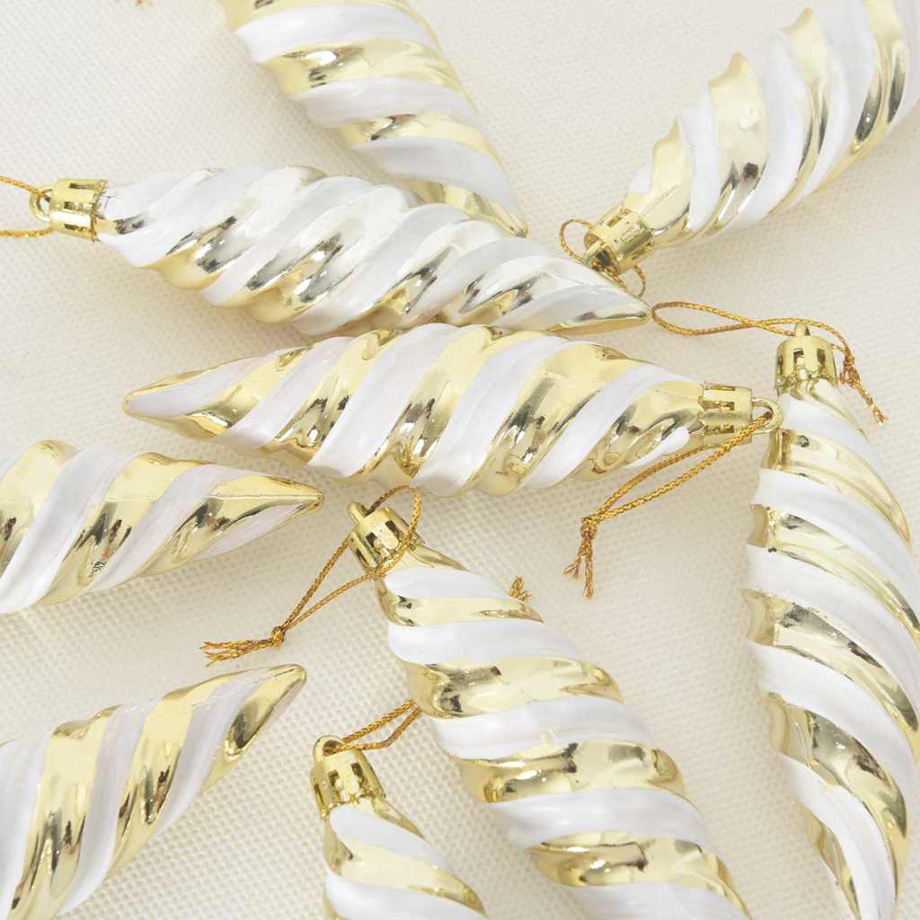 Jule Spiral Formet Kugle 40 stk. Guld 3 x 11 cm Plastik