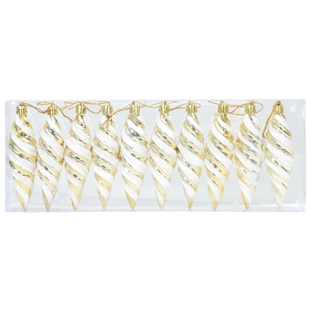 Jule Spiral Formet Kugle 40 stk. Guld 3 x 11 cm Plastik