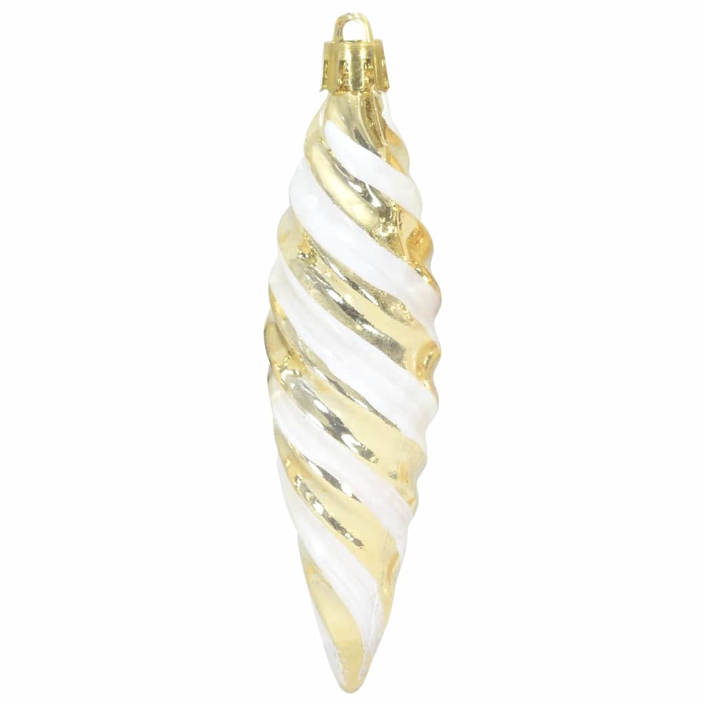 Jule Spiral Formet Kugle 40 stk. Guld 3 x 11 cm Plastik