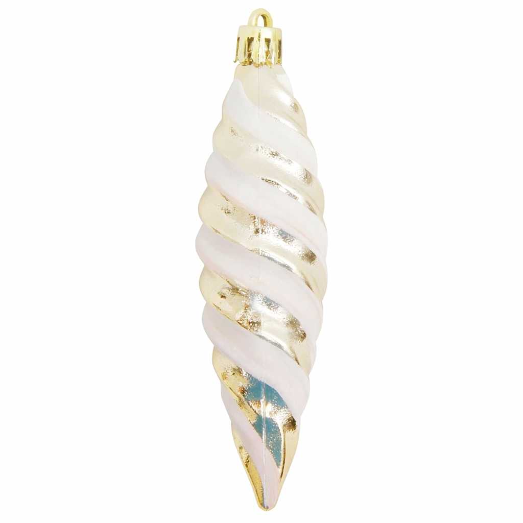 Jule Spiral Formet Kugle 40 stk. champagnefarvet 3 x 11 cm
