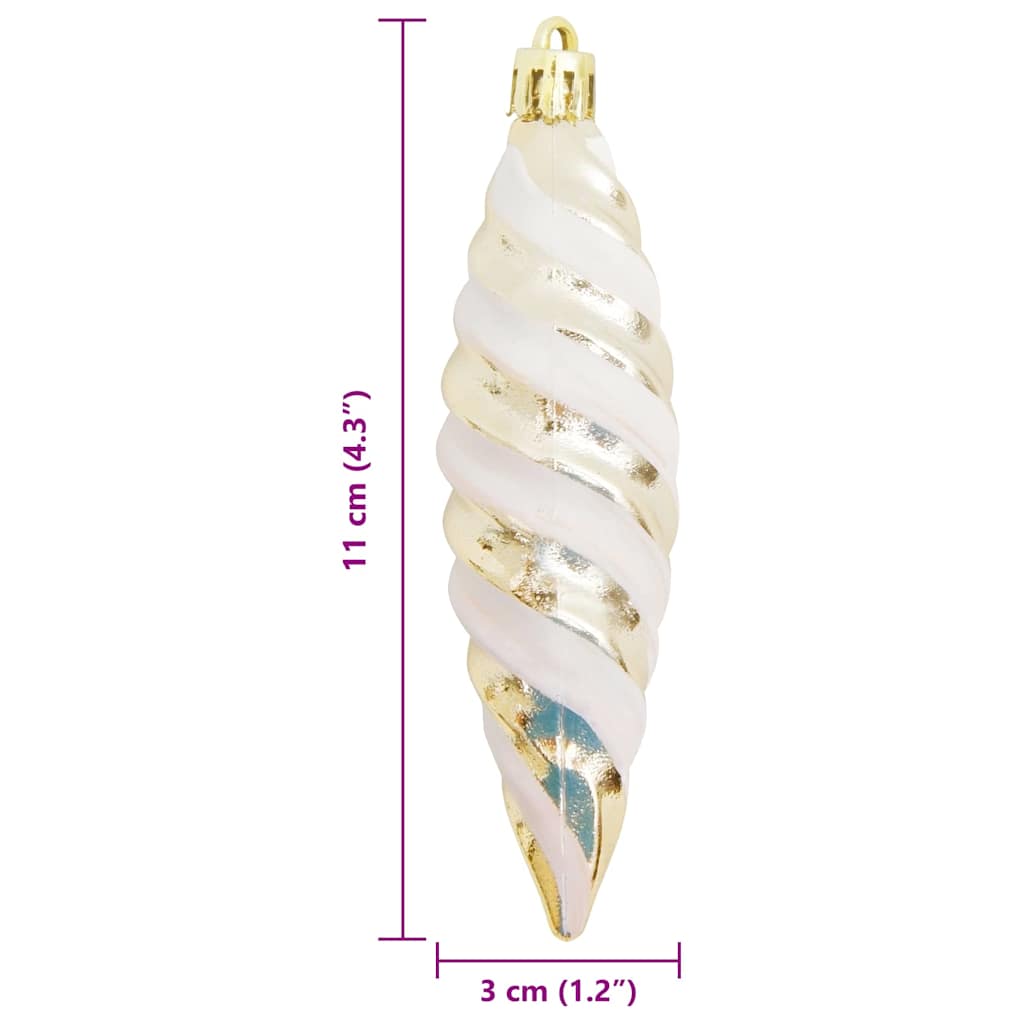 Jule Spiral Formet Kugle 40 stk. champagnefarvet 3 x 11 cm