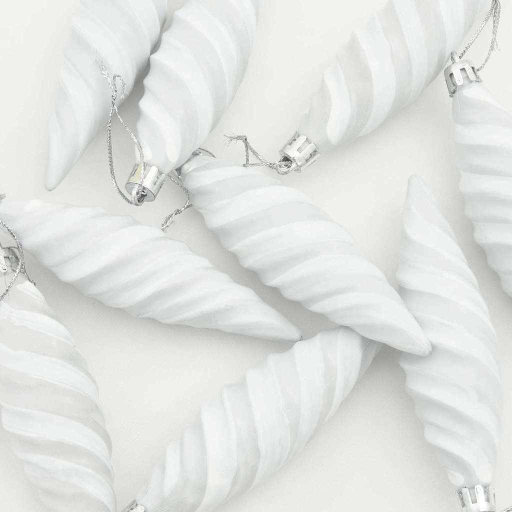Jule Spiral Formet Kugle 40 stk. Hvid 3 x 11 cm Plastik