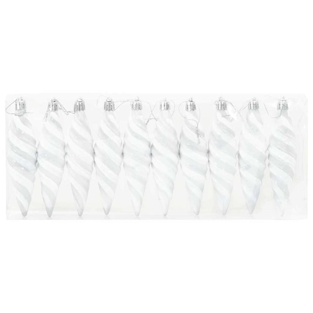 Jule Spiral Formet Kugle 40 stk. Hvid 3 x 11 cm Plastik