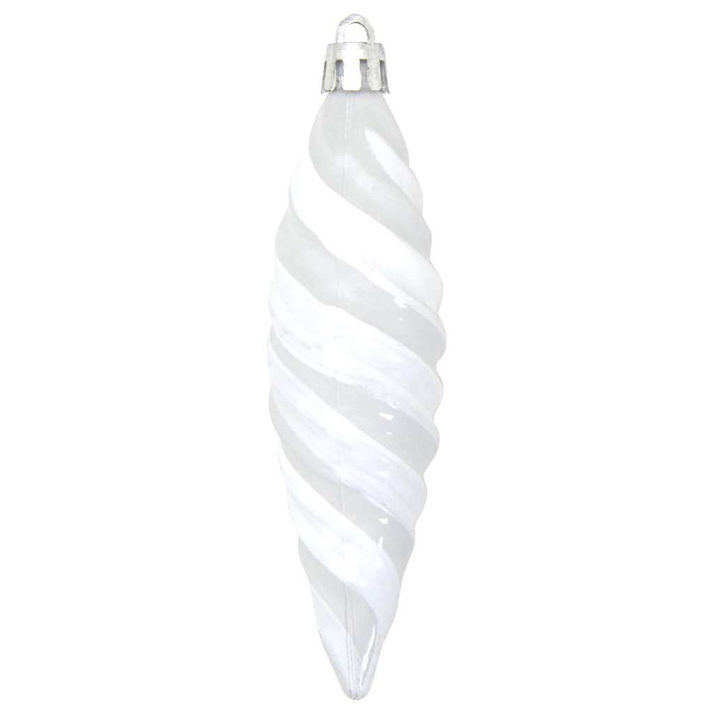 Jule Spiral Formet Kugle 40 stk. Hvid 3 x 11 cm Plastik