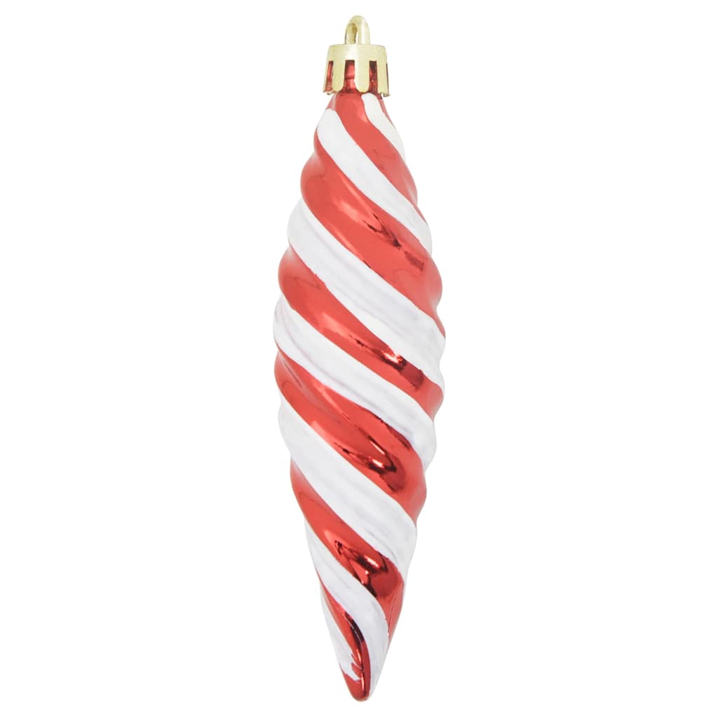 Jule Spiral Formet Kugle 40 stk. Rød 3 x 11 cm Plastik