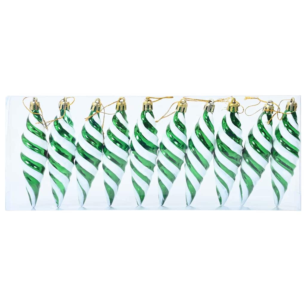 Jule Spiral Formet Kugle 40 stk. Grøn 3 x 11 cm Plastik