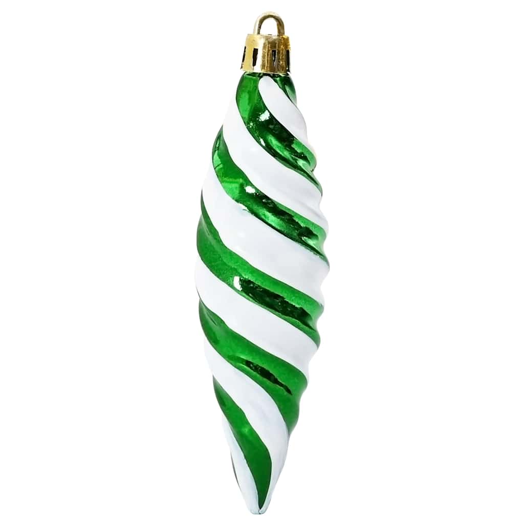 Jule Spiral Formet Kugle 40 stk. Grøn 3 x 11 cm Plastik