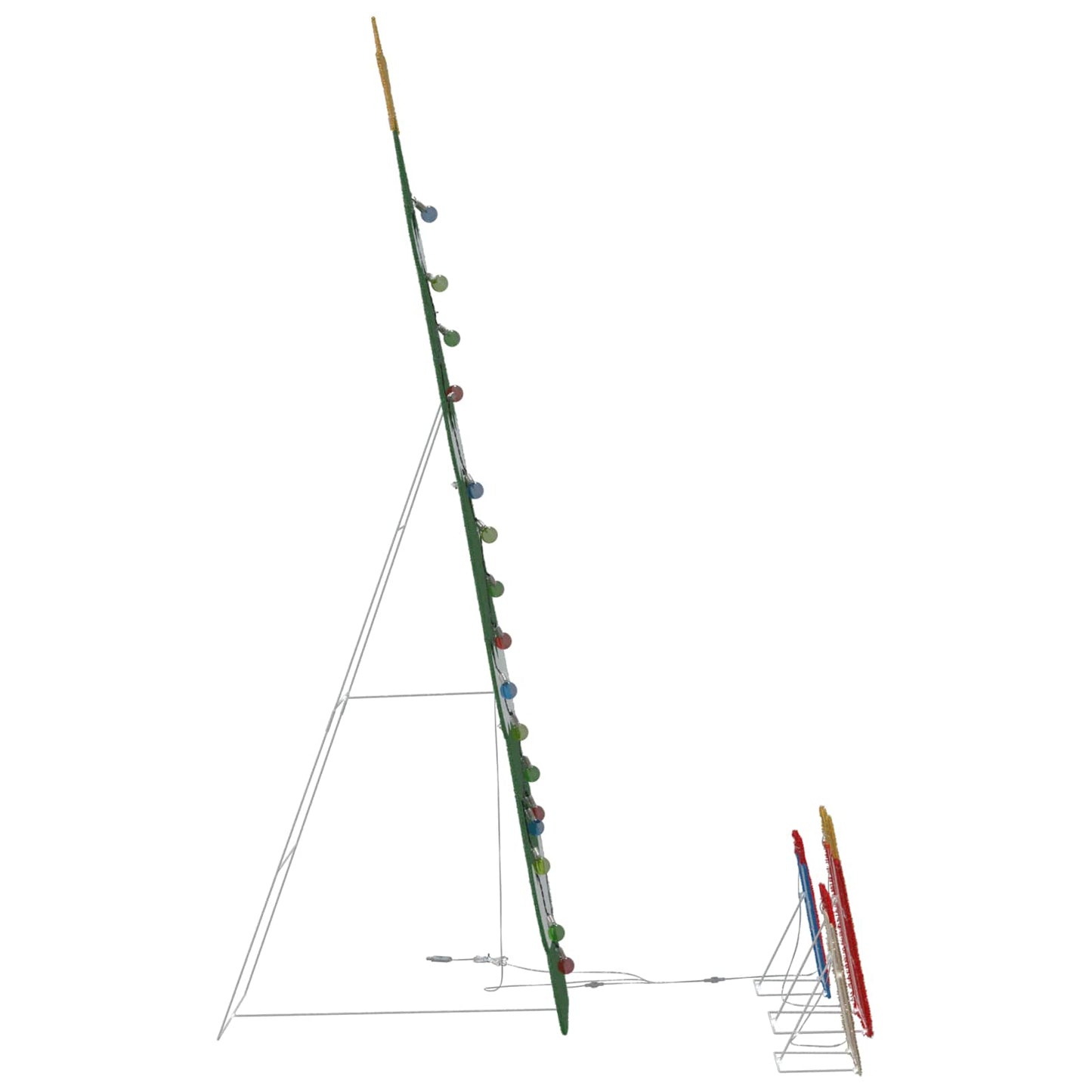 Belyst juletre med 3 gaveæsker 2D varm hvid Flerfarvet 150 cm