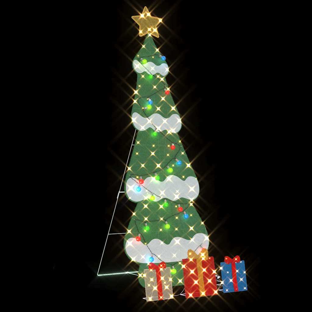 Belyst juletre med 3 gaveæsker 2D varm hvid Flerfarvet 210 cm