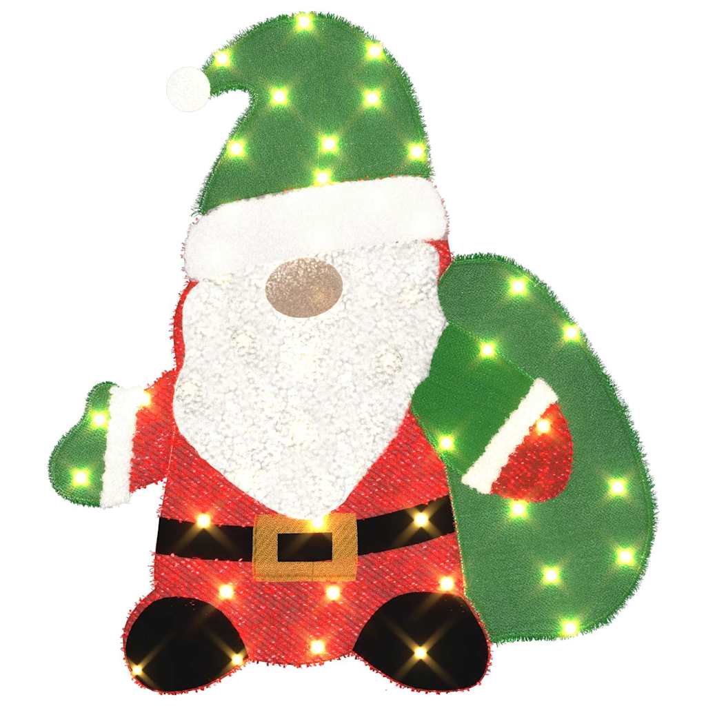 Belyst Julemand 60 LED'er Varm hvid 70 x 62 cm Glitterstof