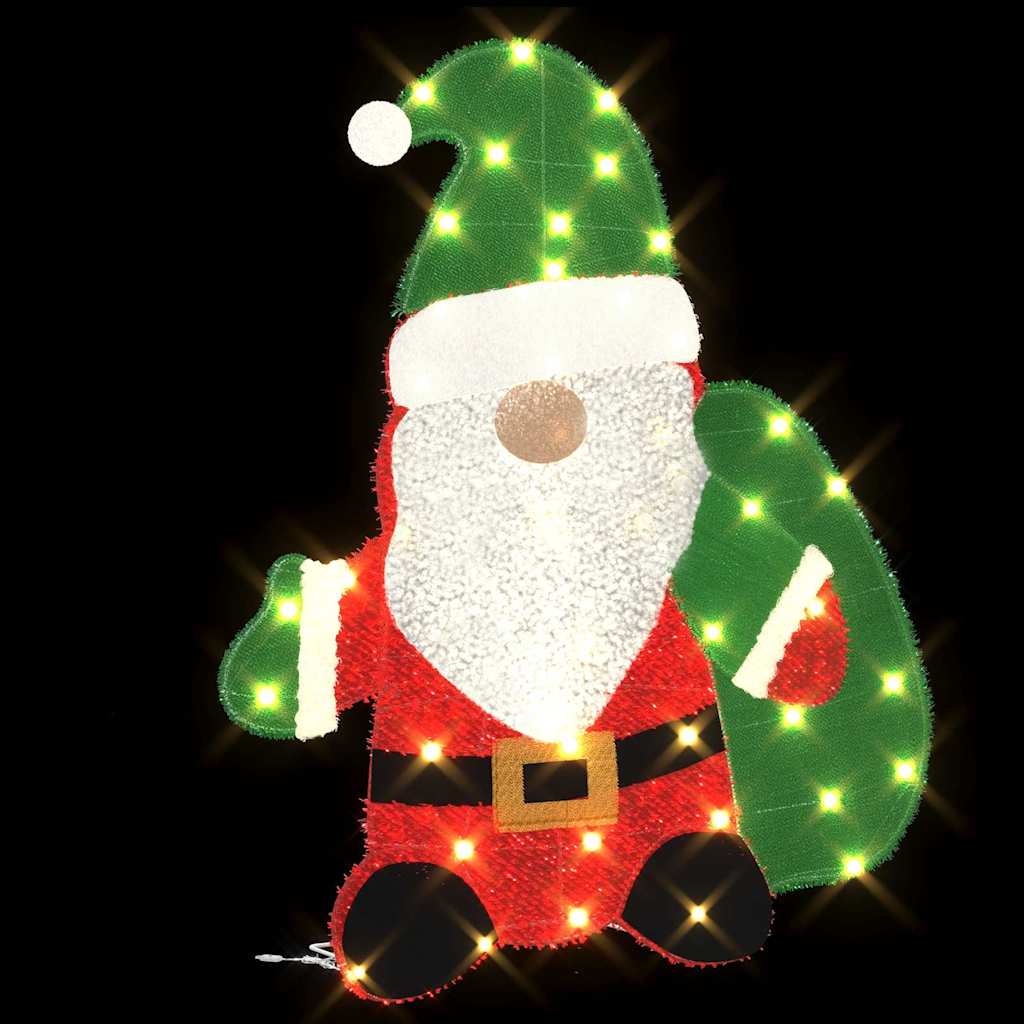 Belyst Julemand 60 LED'er Varm hvid 70 x 62 cm Glitterstof