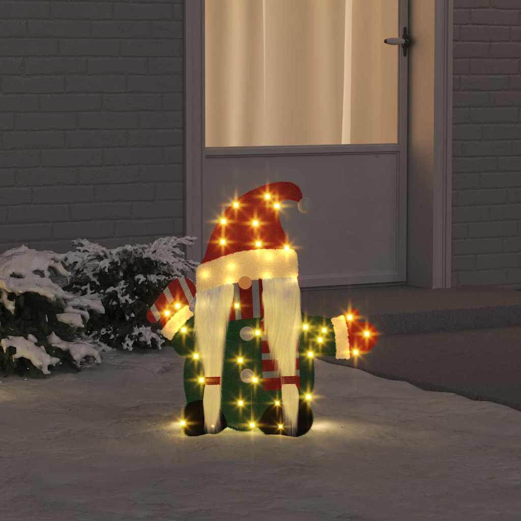 Belyst Gnom 60 LED'er Varm hvid 71 x 64 cm Glitterstof