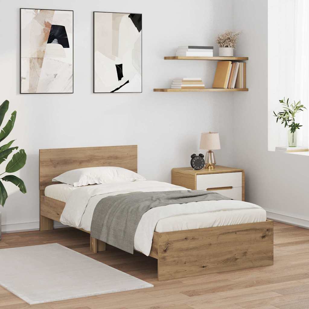 Sengestel Artisan Egetræ 100 x 200 cm Konstrueret træ