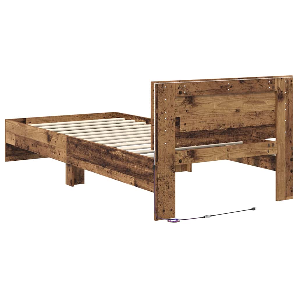 Sengestel Gammelt træ 90 x 200 cm Konstrueret træ