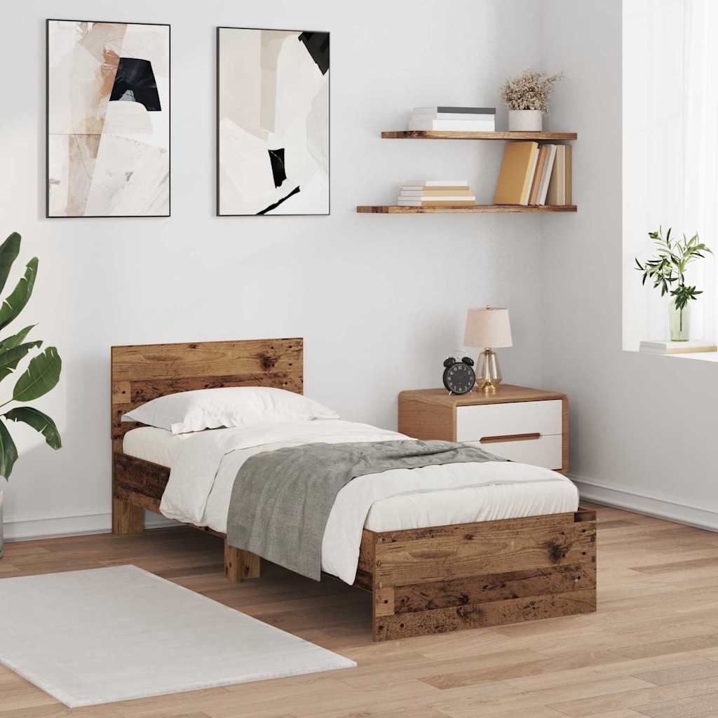 Sengestel Gammelt træ 75 x 190 cm Konstrueret træ