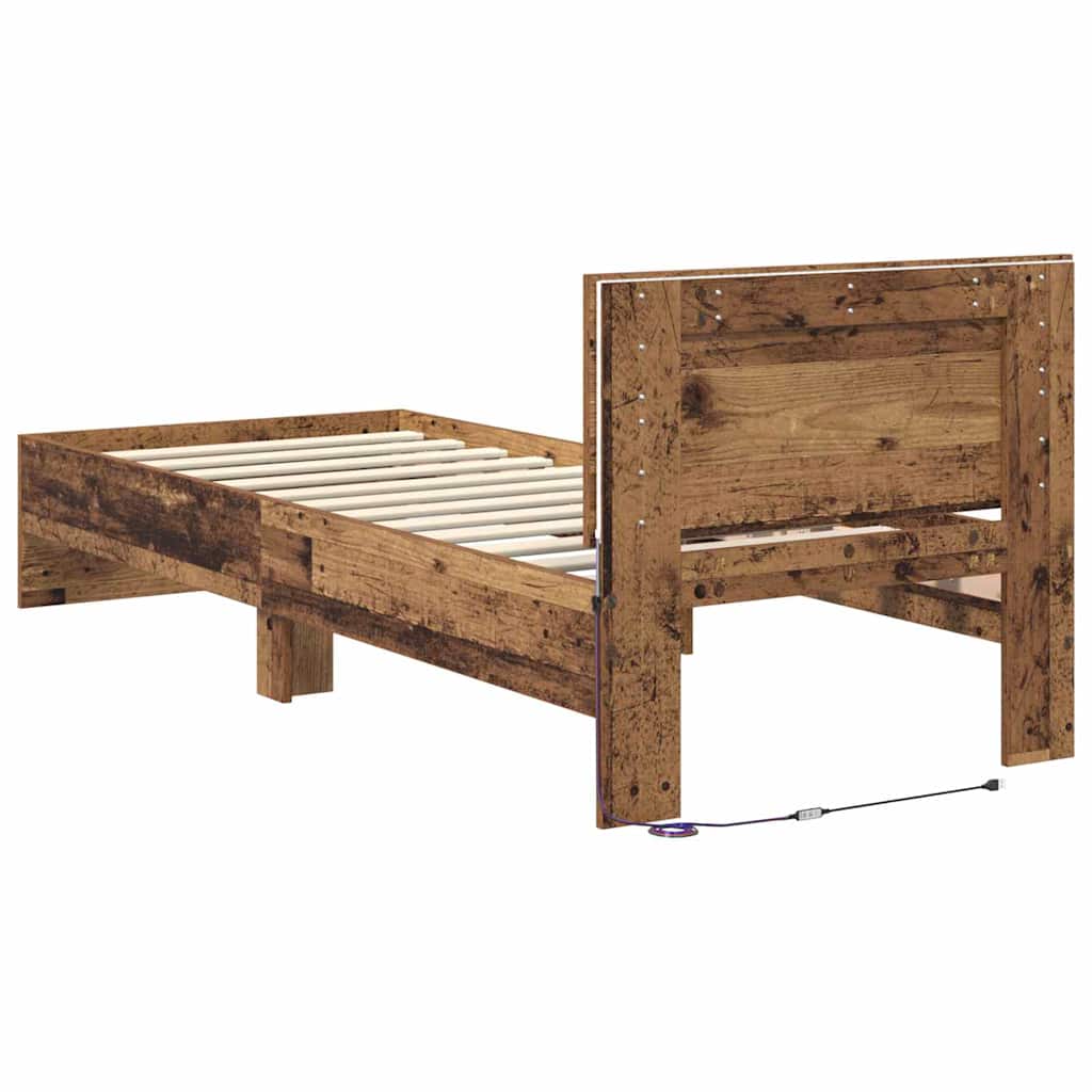 Sengestel Gammelt træ 75 x 190 cm Konstrueret træ