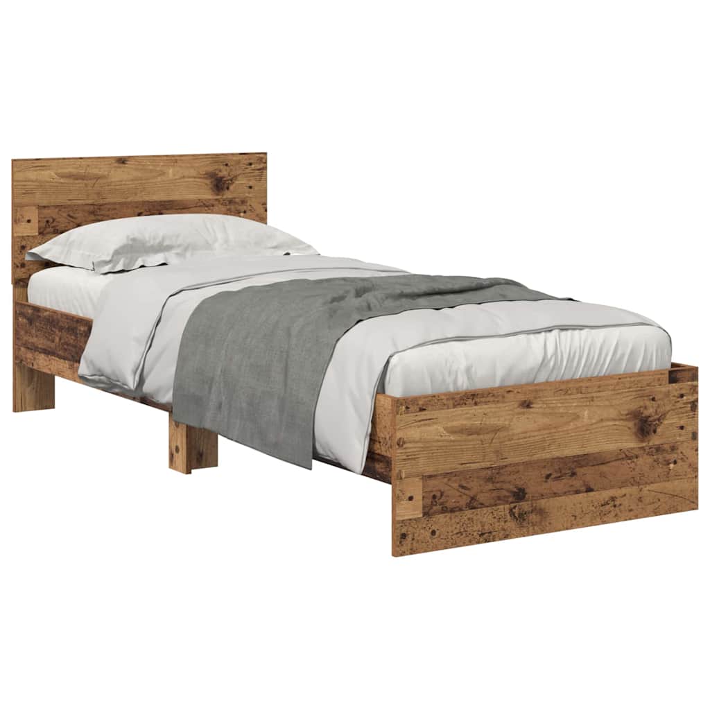 Sengestel Gammelt træ 75 x 190 cm Konstrueret træ