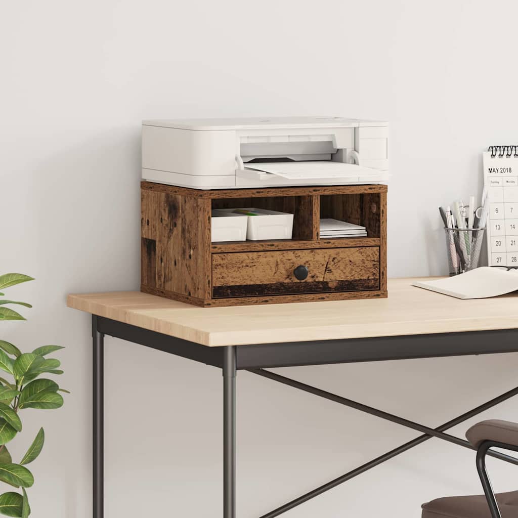 Printerstand Gammelt træ 40 x 32 x 24 cm Konstrueret træ