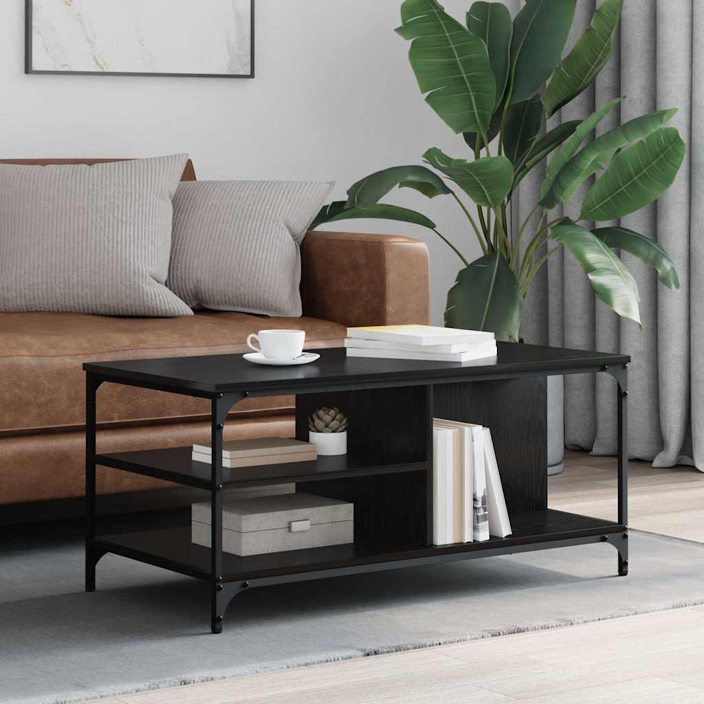 Sofabord Sort eg 100 x 50 x 45 cm Konstrueret træ