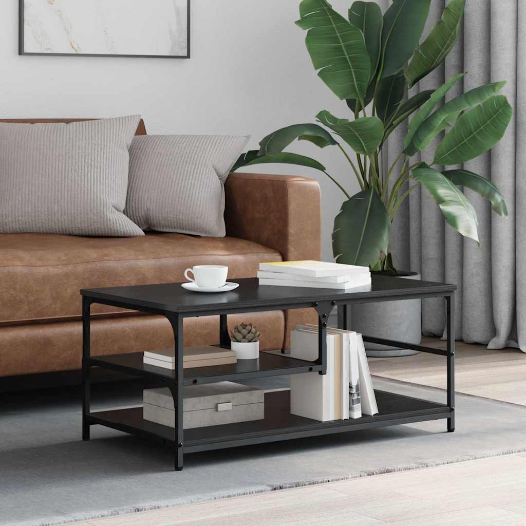 Sofabord Sort eg 90 x 49 x 40 cm Konstrueret træ