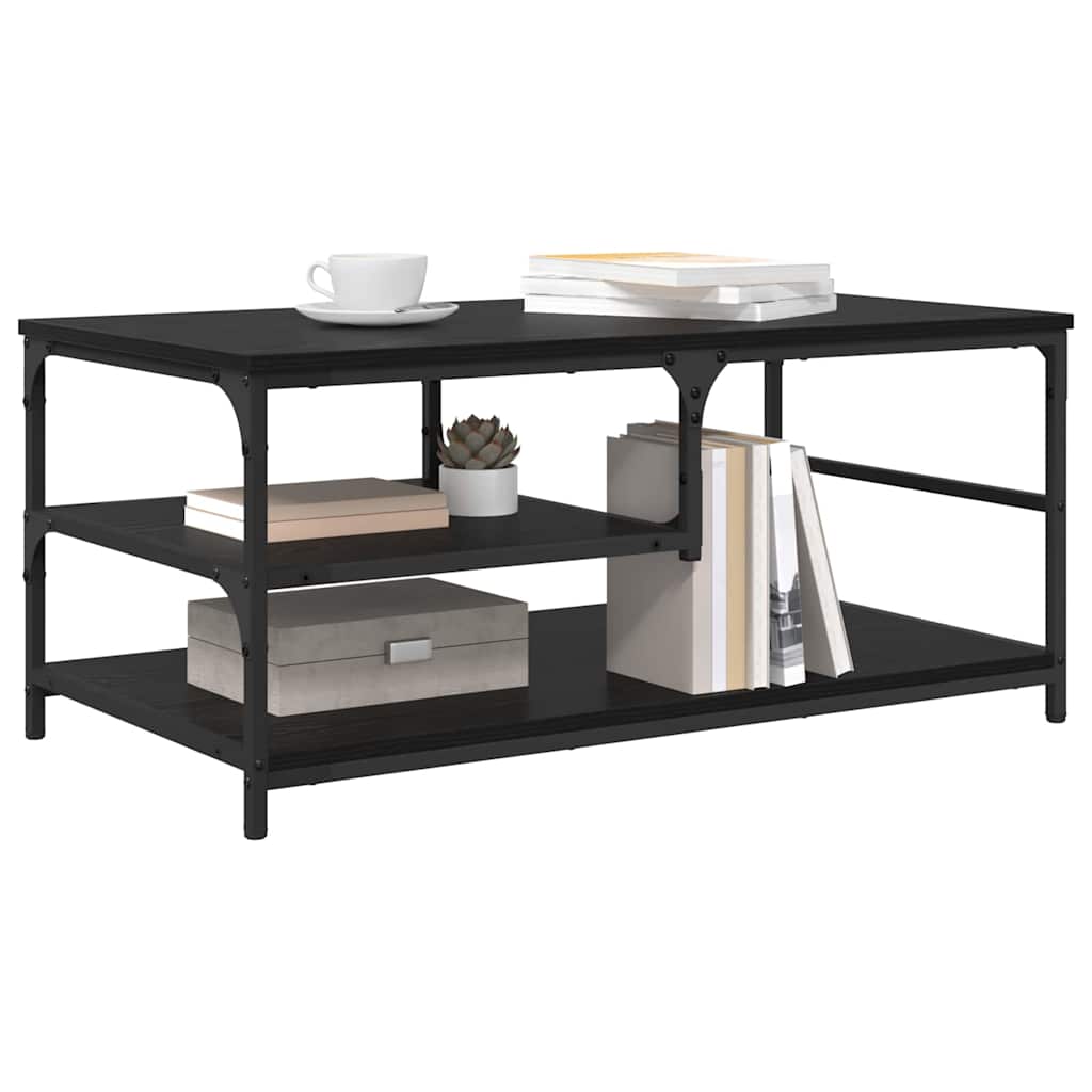 Sofabord Sort eg 90 x 49 x 40 cm Konstrueret træ