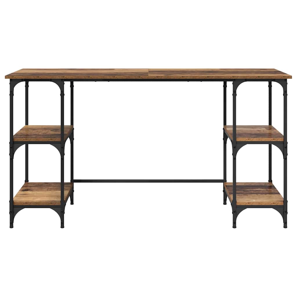 Bord med hylde Gammelt træ 140 x 50 x 75 cm Konstrueret træ