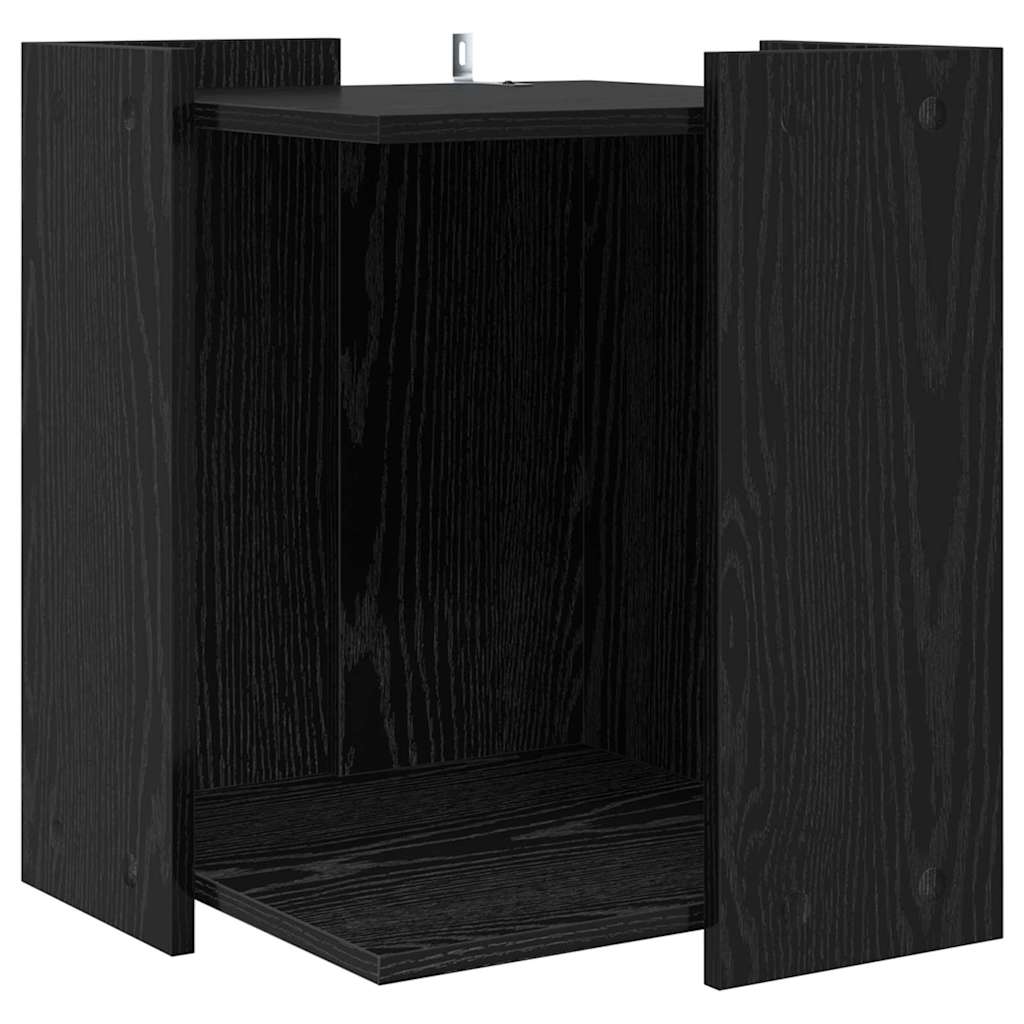 Kattekasse indhegning Sort eg 42 x 42 x 51 cm Konstrueret træ