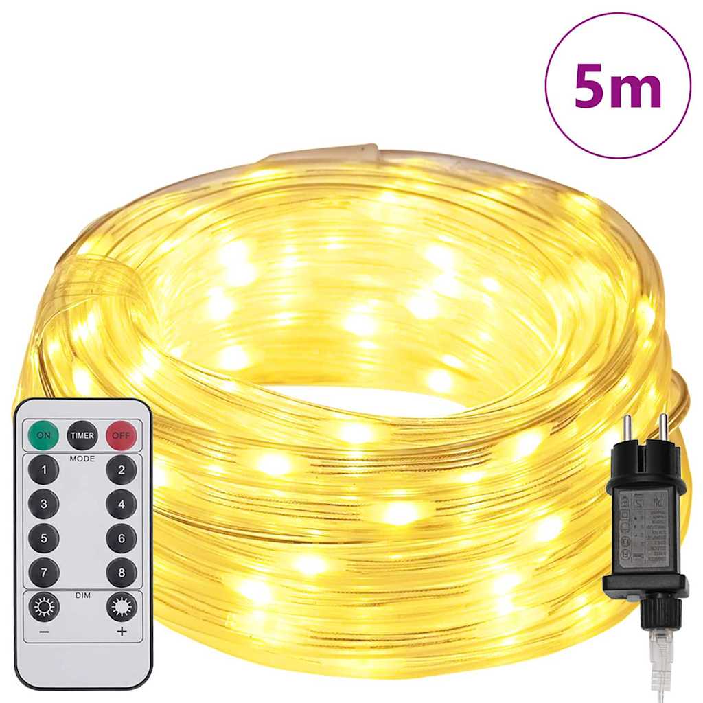 Sejllys med 120 LED'er Varm hvid 5 m PVC