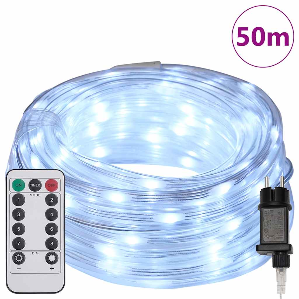 Sejllys med 1200 LED'er Kold Hvid 50 m PVC