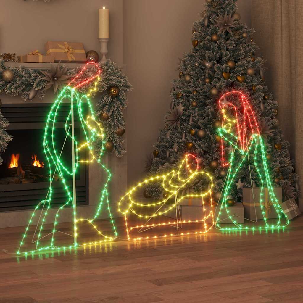 Belyst Nativitetsscene Flerfarvet 112 x 71,5 cm PVC