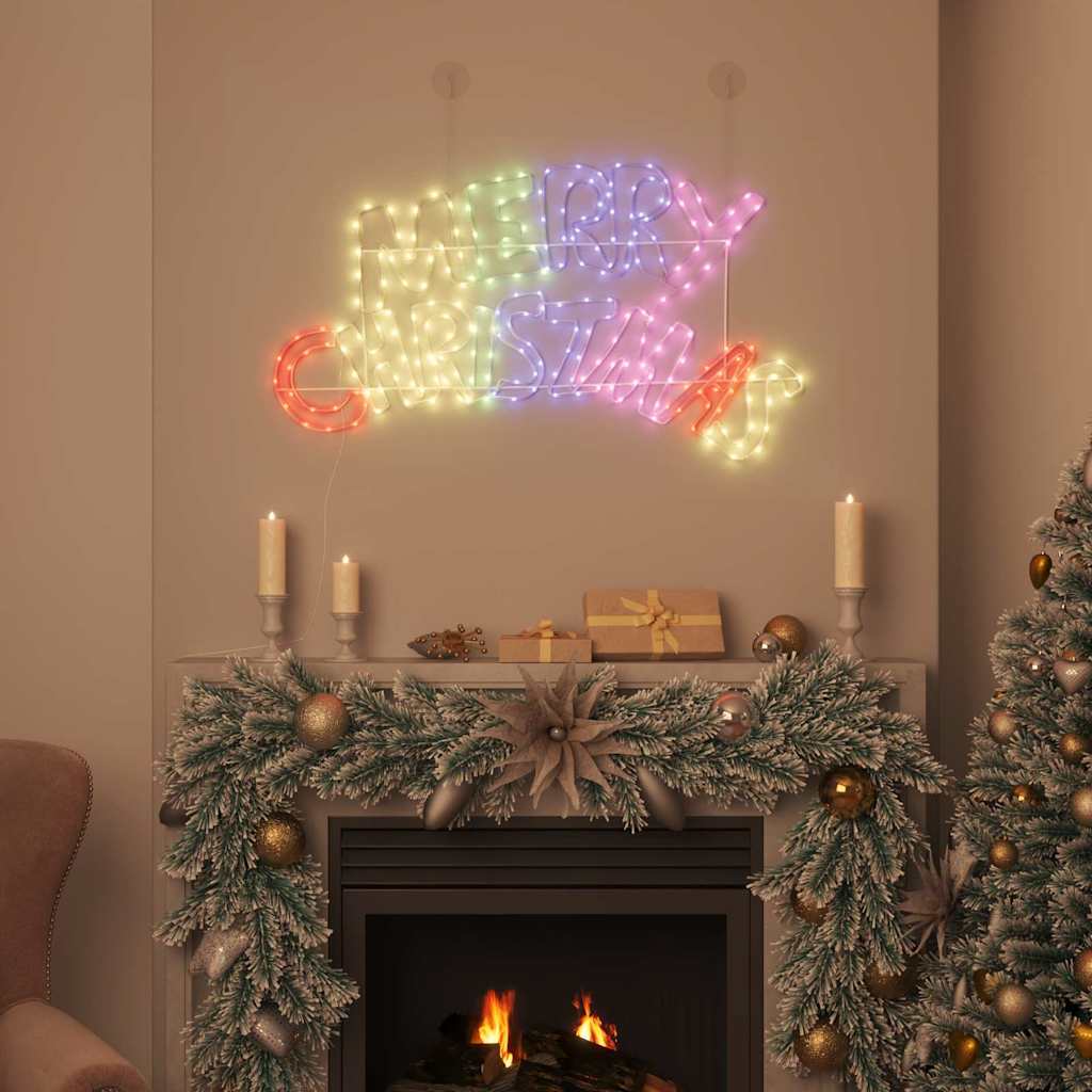 Juleskilt 240 LED'er Flerfarvet 99,5 x 54 cm PVC