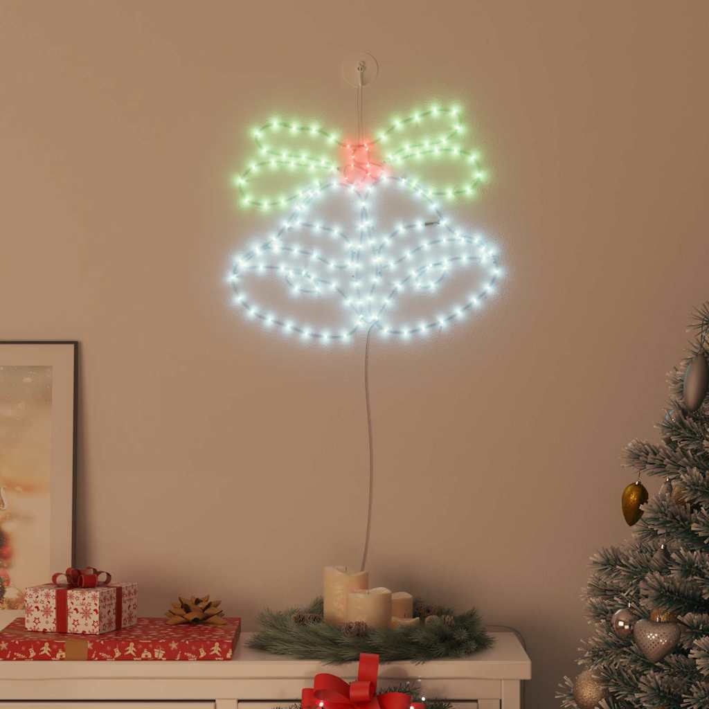 Juleklokke 144 LED'er Flerfarvet 57 x 47,5 cm PVC